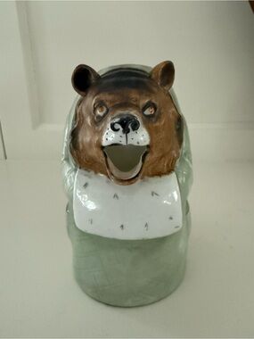 Vintage Brown Bear in Green Robe Ceramic Creamer Schafer & Vater